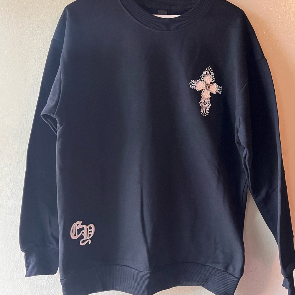 Chrome Hearts Black Sweatshirt with Embroidered Cross